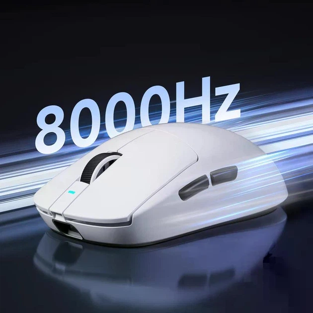 Геймерська миша MCHOSE A7 Pro акумуляторна бездротова (Bluetooth + 2,4G) PixArt PAW3395, 26000DPI, White / Білий (MC-A7-3A) - зображення 4