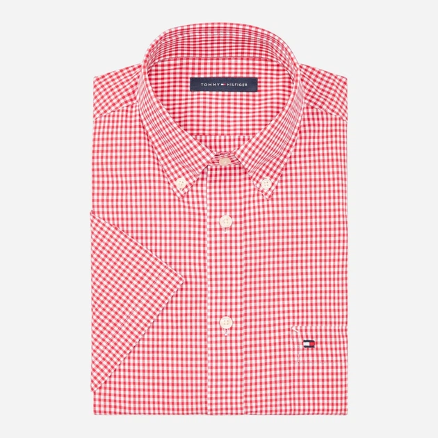 Рубашка хлопковая летняя мужская Tommy Hilfiger 189136495 18 Красная (1161215239) - Фото 3 Рубашка хлопковая летняя мужская Tommy Hilfiger 189136495 18 Красная (1161215239) - изображение 3