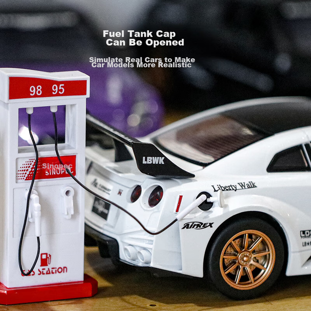 Модель автомобиля Heimanba GTR в масштабе 1:24, белая, для мальчиков и девочек, коллекционный экспонат из сплава, подарок для детей. - зображення 10