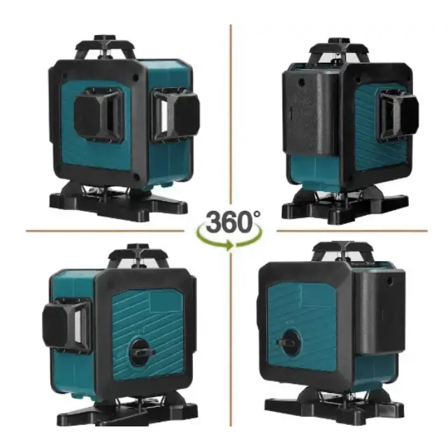 Лазерный нивелир BOXER BX3314 16 линий 4D 4 плоскости 360 зеленый луч самовыравнивающийся с двумя аккумуляторами - изображение 6