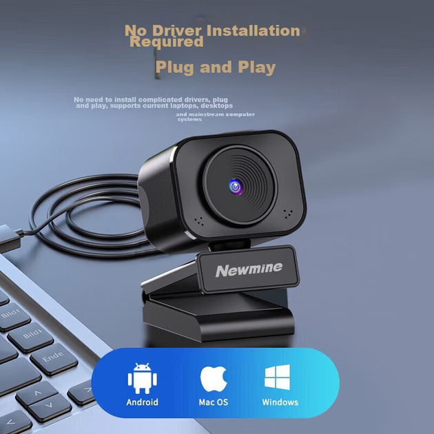 Веб-камера Newmine NM-Q40, компьютерная камера 4K HD с микрофоном, функцией Plug-and-Zoom, для онлайн-занятий, вступительных экзаменов в аспирантуру, видеозвонков, конференций, USB-подключения к ноутбуку и настольному компьютеру. - изображение 10