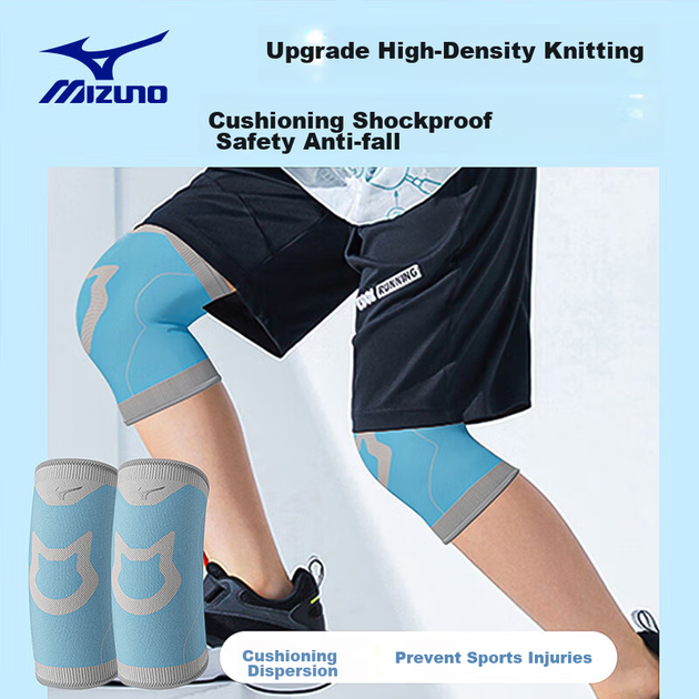 Дитячі наколінники MIZUNO, спортивні наколінники для баскетболу, наколінники для бігу від падіння, чоловічі наколінники для футболу, розмір S, сині, 2 шт. - изображение 5