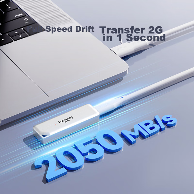 SSD диск Fanxiang PS2300 500GB USB 3.2 Gen 2x2 Type-C/USB-A External White - Фото 4 SSD диск Fanxiang PS2300 500GB USB 3.2 Gen 2x2 Type-C/USB-A External White - зображення 4
