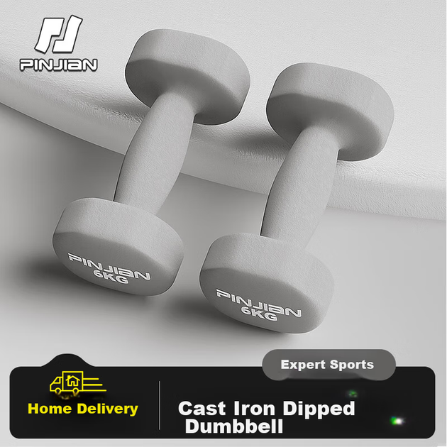 Гантели PINJIAN 2 x 6 кг, серые - изображение 2