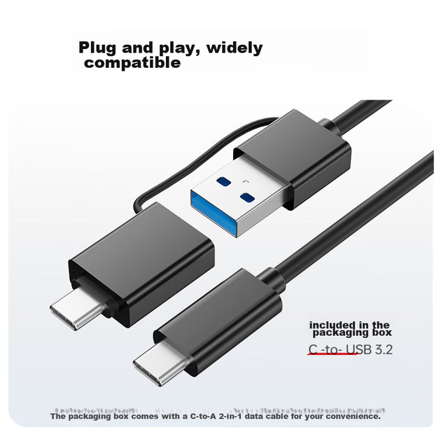 Портативный SSD-накопитель ThinkPad Lenovo ThinkBook 1 ТБ, скорость чтения 1000 МБ/с, двойного назначения для компьютера и телефона, USB 3.2 Type-C, двухканальный, портативный PSSD SU710. - изображение 10