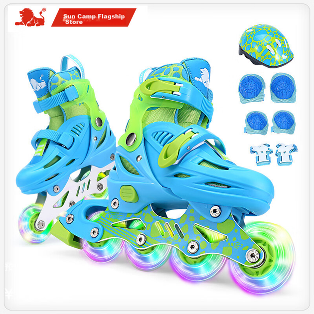 Роликовые коньки COUGAR MZS885 детские раздвижные, синие, размер S - изображение 4
