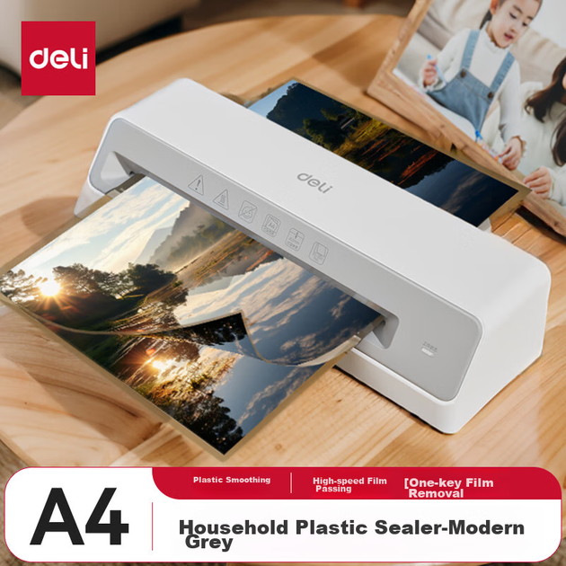 Ламинатор для фотографий Deli Home And Office, подходит для формата A4 и меньших размеров, компактный коммерческий ламинатор для фотографий, машина для запечатывания пленки, машина для нанесения защитной пленки GQ405 - изображение 4