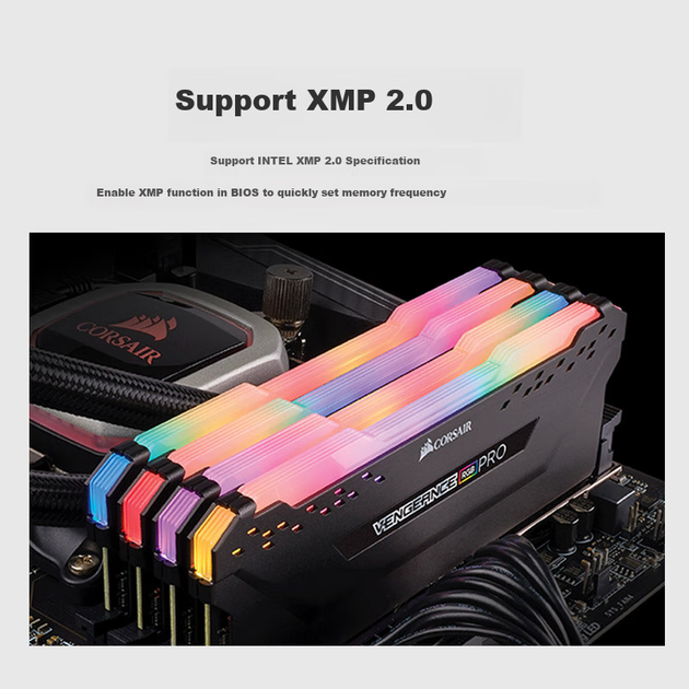Модуль оперативной памяти USCORSAIR 16 ГБ DDR4 3200 для настольных компьютеров, светодиодная панель Vengeance RGB PRO, игровая версия для киберспортсменов. - изображение 6