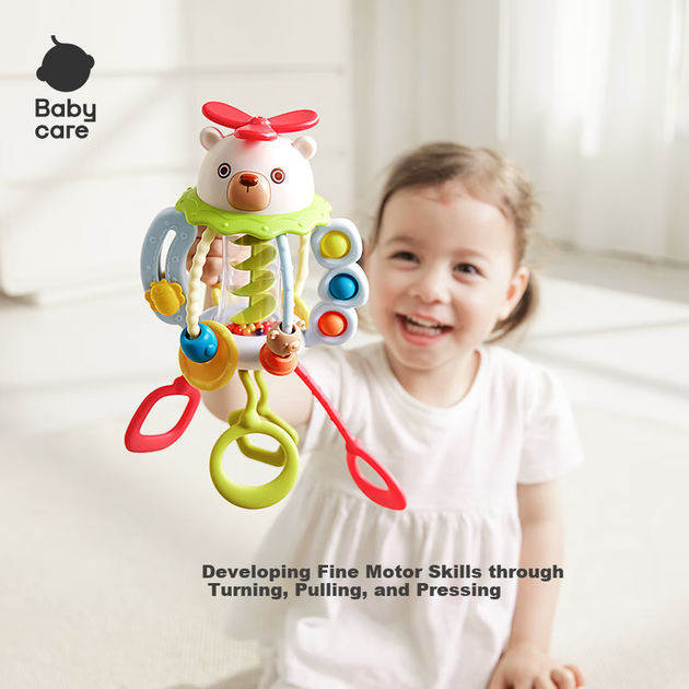 Игрушка Babycare медвежонок-каталка на веревочке для детей от 6 месяцев - Фото 7 Игрушка Babycare медвежонок-каталка на веревочке для детей от 6 месяцев - изображение 7