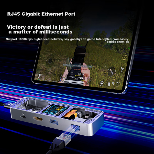 Док-станція DOCKCASE USB-C на 6 портів з HDMI 4K 60 Гц та гігабітним Ethernet - зображення 10