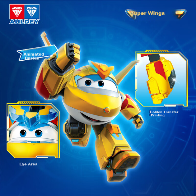 AULDEY Super Wings Детская игрушка-трансформер, робот с голосовыми и световыми эффектами, супер-аксессуар, подарок на день рождения для Цзинь Сяочжи. - изображение 8