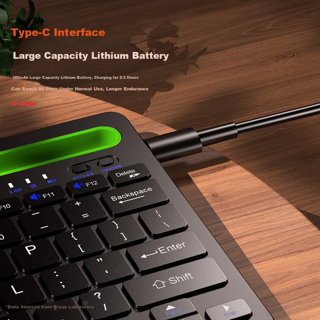 Клавіатура BIAZE PB554 бездротова Bluetooth для iPad, Huawei, Xiaomi та Lenovo, зелена - Фото 5 Клавіатура BIAZE PB554 бездротова Bluetooth для iPad, Huawei, Xiaomi та Lenovo, зелена - зображення 5