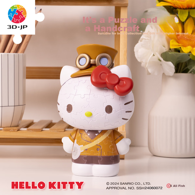 3D-JP Sanrio Hello Kitty Модная фигурка, 3D-пазл, украшение для дома, подарок на день рождения, ретро-футуристический стиль - изображение 5