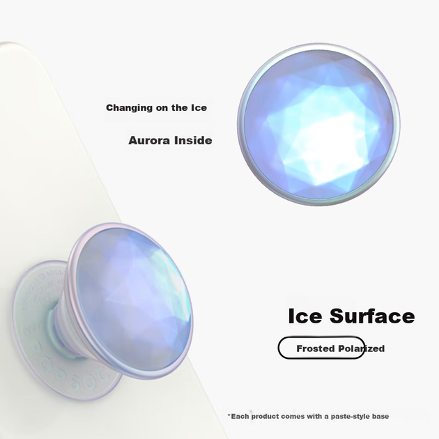 PopSockets [Finger Treasure] Подставка для телефона PopSockets Bubble, выдвижной кронштейн с защитой от падения и клейкой основой, для ледяной поверхности - изображение 4