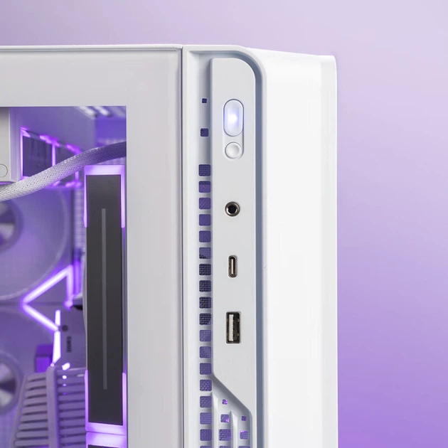 Корпус для ігрового настільного комп'ютера Aigo Starry Sky White, материнська плата ATX, підтримує водяне охолодження 360 мм, дизайн з лівим та правим відсіками, сумісний з відеокартою 5090 - изображение 9