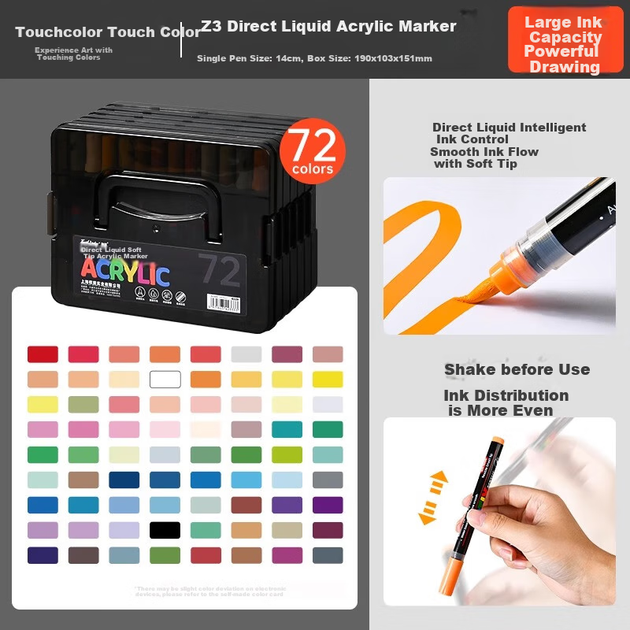Акриловый маркер Touchcolor с мягким наконечником непрозрачный для рисования, для школьников - изображение 5