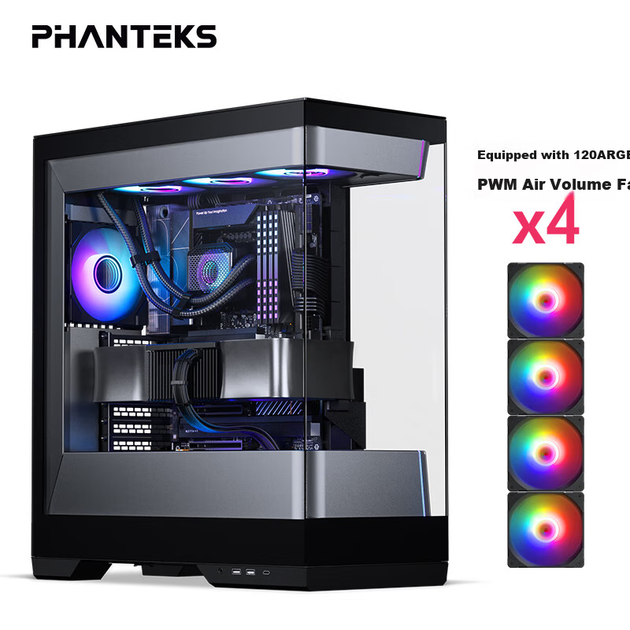 Корпус PHANTEKS EVOLV S2 ATX с Type-C 20 Гбит/с и 4 вентиляторами 120 мм, черный - изображение 4