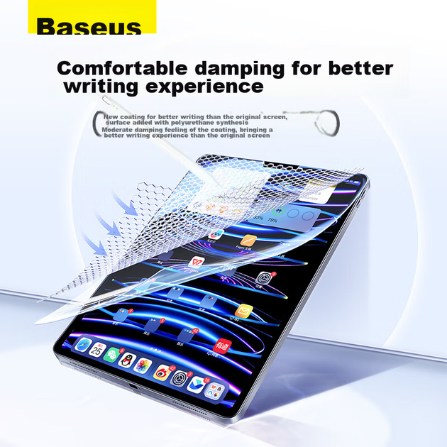 Защитная пленка BASEUS Paper-Like для iPad, AR-пленка, пленка для планшетов Apple, пыленепроницаемая [реалистичная текстура бумаги, ультратонкий экран], подходит для моделей iPad Air 8/7/6 с диагональю 26/25/24 дюйма. - изображение 6