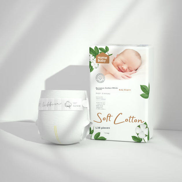 Подгузники Homebaby Premium Cotton L (7-11 кг), 76 шт - Фото 4 Подгузники Homebaby Premium Cotton L (7-11 кг), 76 шт - изображение 4