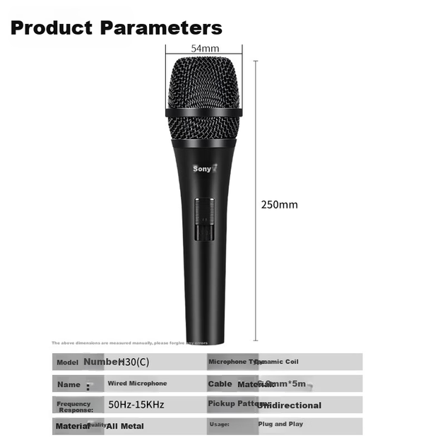Микрофон проводной Soaiy H30(C) динамический металлический для караоке, черный - Фото 10 Микрофон проводной Soaiy H30(C) динамический металлический для караоке, черный - изображение 10
