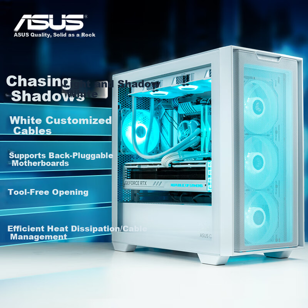 Корпус ASUS A21 з підтримкою материнських плат зі зворотним підключенням, білий - зображення 4