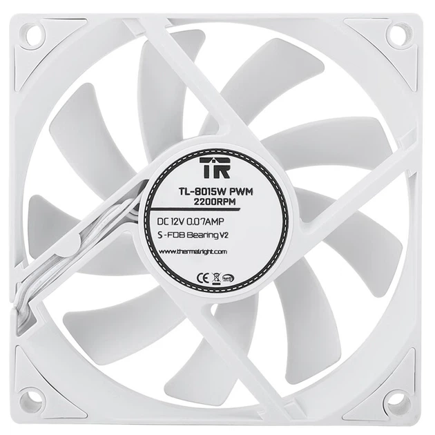 Вентилятор Thermalright TL-8015W 80 мм PWM White - зображення 5