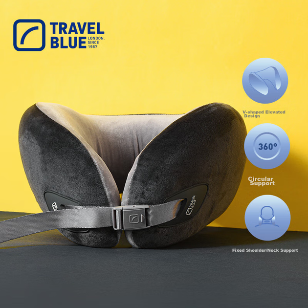 Подушка TRAVEL BLUE для шиї U-подібна з піни з ефектом пам'яті дорожня - Фото 5 Подушка TRAVEL BLUE для шиї U-подібна з піни з ефектом пам'яті дорожня - зображення 5