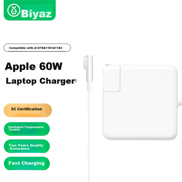 Зарядное устройство BIAZE 60 Вт для ноутбуков Apple MacBook Air/Pro A1278, A1181, A1184, 16.5 В 3.65 А, магнитное - изображение 4
