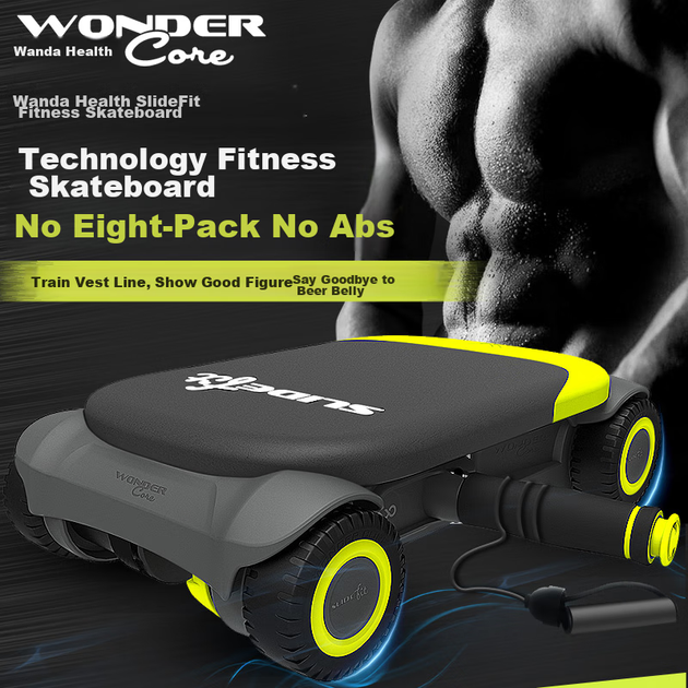 Ролик для пресса WONDERCORE с Bluetooth и автовозвратом на 4 колесах, зеленый - изображение 5