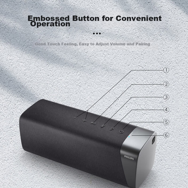 Портативная беспроводная акустическая система PHILIPS TAS5505 с Bluetooth и сабвуфером, HIFI-звук, для дома и улицы, европейский стиль - изображение 11