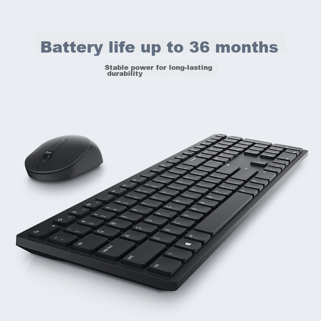 Комплект беспроводной клавиатуры и мыши DELL KM5221W с USB-адаптером, черный - изображение 8