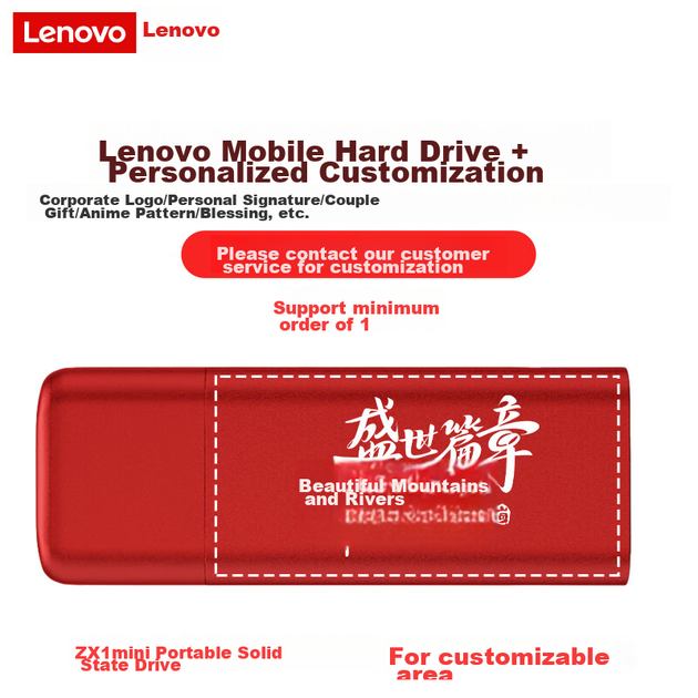 Портативний твердотільний накопичувач Lenovo (PSSD) 128 ГБ, інтерфейс USB 3.1, серія ZX1Mini, червоний - зображення 9