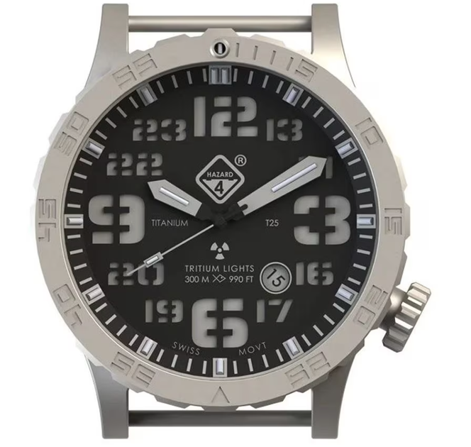 Тактические Часы с Титановым Корпусом Hazard 4 Heavy Water Diver BlackTie B Silver Кварцевый механизм - изображение 2