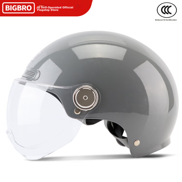 Шлем BIGBRO K15 Quantum Gray для мотоцикла и электровелосипеда, стандарт 3C, летний полушлем - изображение 5