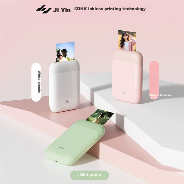 Фотопринтер Jiyin ZPP110 портативний бездротовий Bluetooth без чорнила, білий - зображення 7