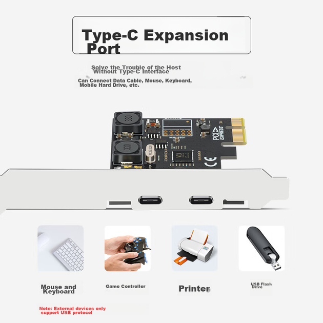 EB-LINK Настольная плата расширения PCIe-C на Type-C с двумя высокоскоростными интерфейсами для компьютеров в компактном корпусе, внутренний адаптер Type-C, независимая и не требующая питания. - изображение 5