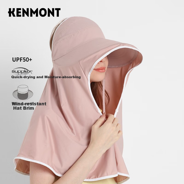 Многофункциональный комплект Kenmont с шалью и капюшоном для защиты от солнца, подходящий для весенне-летнего велоспорта, легкая тонкая шаль из ледяного шелка для женщин, короткая модель KM-6025. - зображення 3