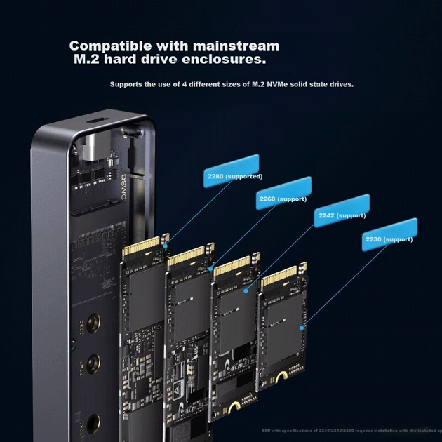 Корпус DOCKCASE для SSD M.2 NVMe внешний Type-C с дисплеем - изображение 11