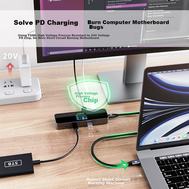 Док-станция DOCKCASE 6 в 1 USB-C - HDMI 4K 60 Гц с дисплеем - изображение 6