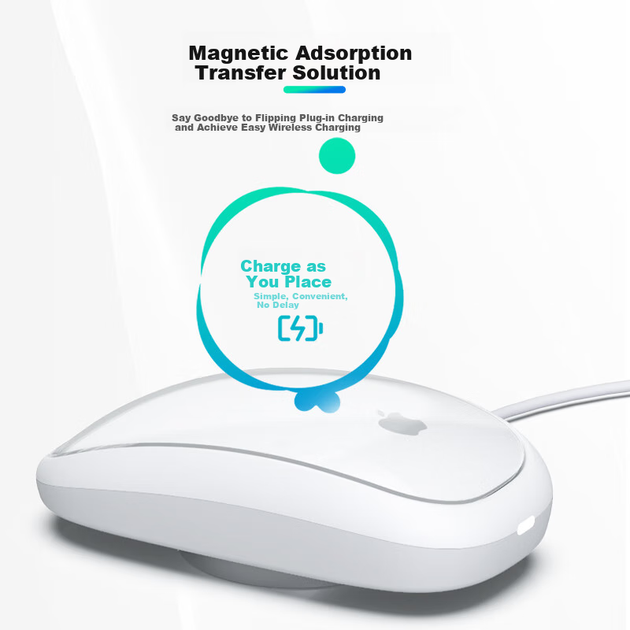Подставка Mryc для Apple Magic Mouse с беспроводной зарядкой эргономичная, черная - Фото 2 Подставка Mryc для Apple Magic Mouse с беспроводной зарядкой эргономичная, черная - изображение 2