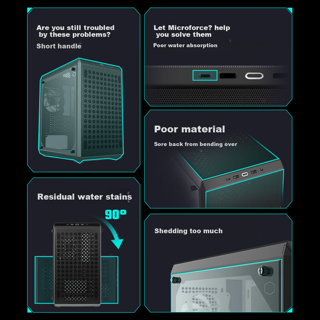 Корпус CoolerMaster Q300L V2 MATX черный с поддержкой СЖО 240 мм, стеклянной боковой панелью и портом USB 3.2 Type-C - изображение 4