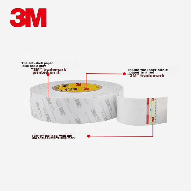 Скотч двусторонний 3M 9080A тонкий безостаточный, 30 мм x 50 м, толщина 0.15 мм - изображение 6