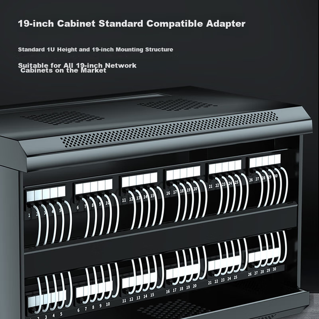 Патч-панель ZLEUE 19" 3U 48 портов Cat 6 в сборе с органайзером Черная (ZL-P6B) - изображение 5