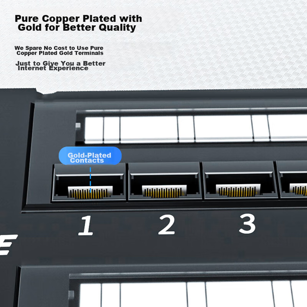 Патч-панель ZLEUE 19" 3U 48 портов Cat 6 в сборе с органайзером Черная (ZL-P6B) - изображение 7