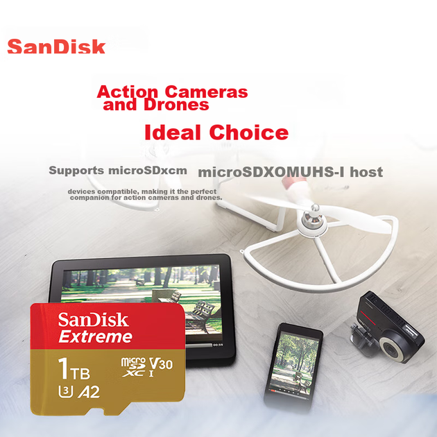 Карта памяти SanDisk microSD 1 ТБ A2 V30 U3 для DJI Pocket 3, Action 6 и экшн-камер - изображение 6
