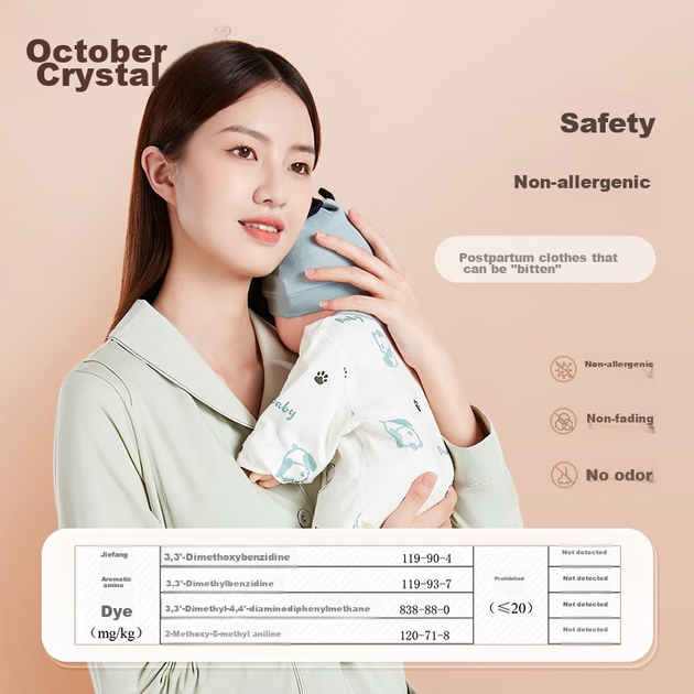 Пижама для беременных и кормящих October Crystal хлопковая комплект, зеленая, размер L - изображение 9