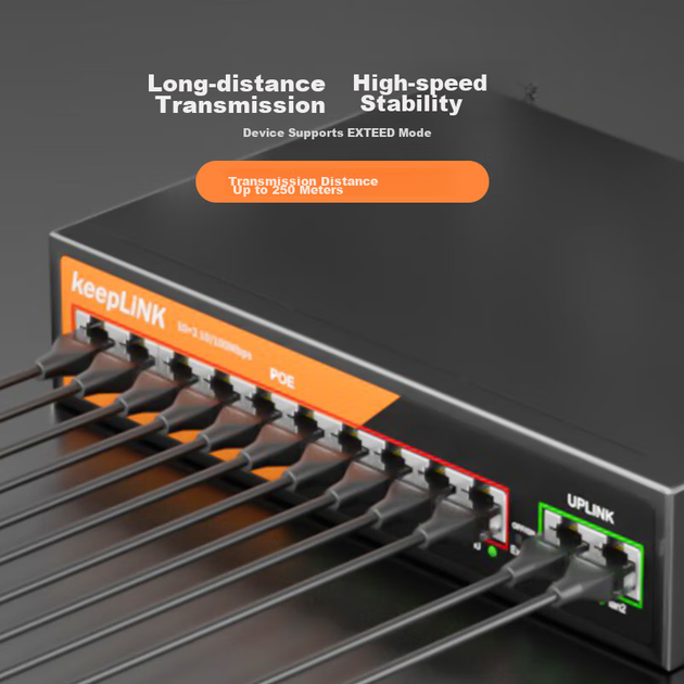 Коммутатор KeepLINK KP-9000 на 12 портов 100 Мбит/с с PoE - Фото 7 Коммутатор KeepLINK KP-9000 на 12 портов 100 Мбит/с с PoE - изображение 7