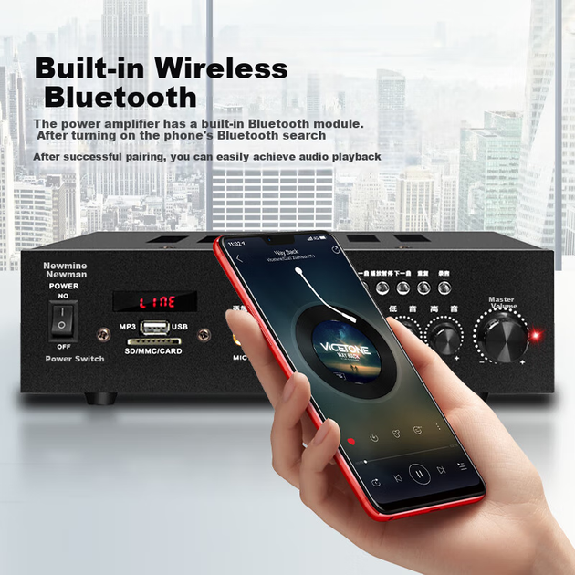 Комплект потолочных колонок Newmine 6 дюймов с Bluetooth-усилителем для фоновой музыки - изображение 5