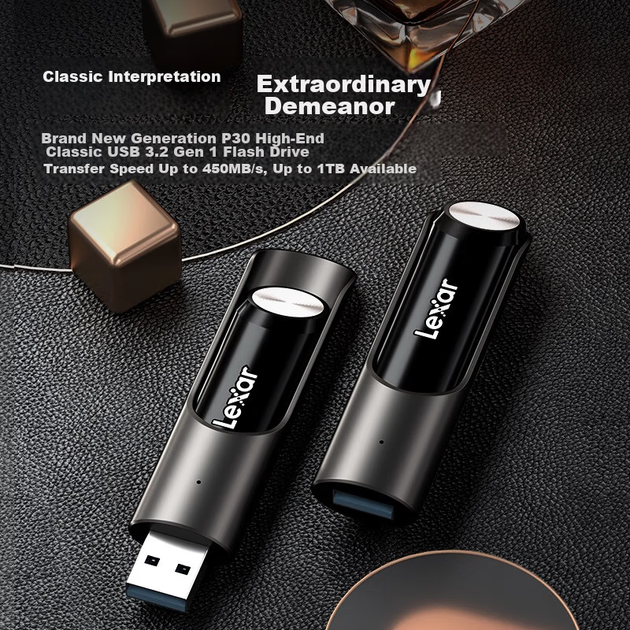 Флеш-накопитель Lexar 256 ГБ USB 3.2 P30 — высокоскоростной твердотельный накопитель, скорость чтения 450 МБ/с, скорость записи 450 МБ/с, скорость передачи данных, сравнимая с твердотельными накопителями. - изображение 5