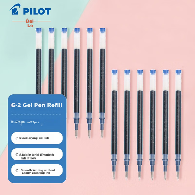 Стержни PILOT BLS-G2 гелевые 0.38 мм для BL-G2, 12 шт, синие - изображение 4